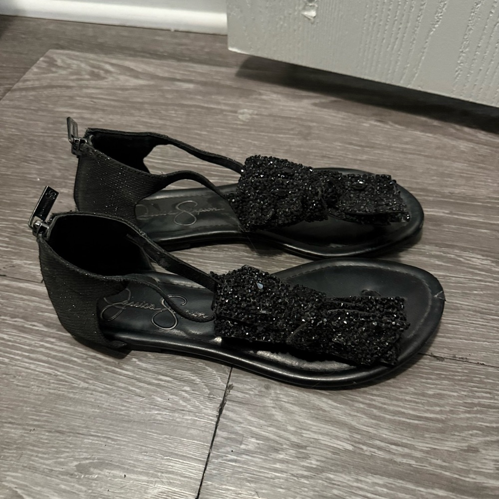 Jessica Simpson Black Glitter Sandals